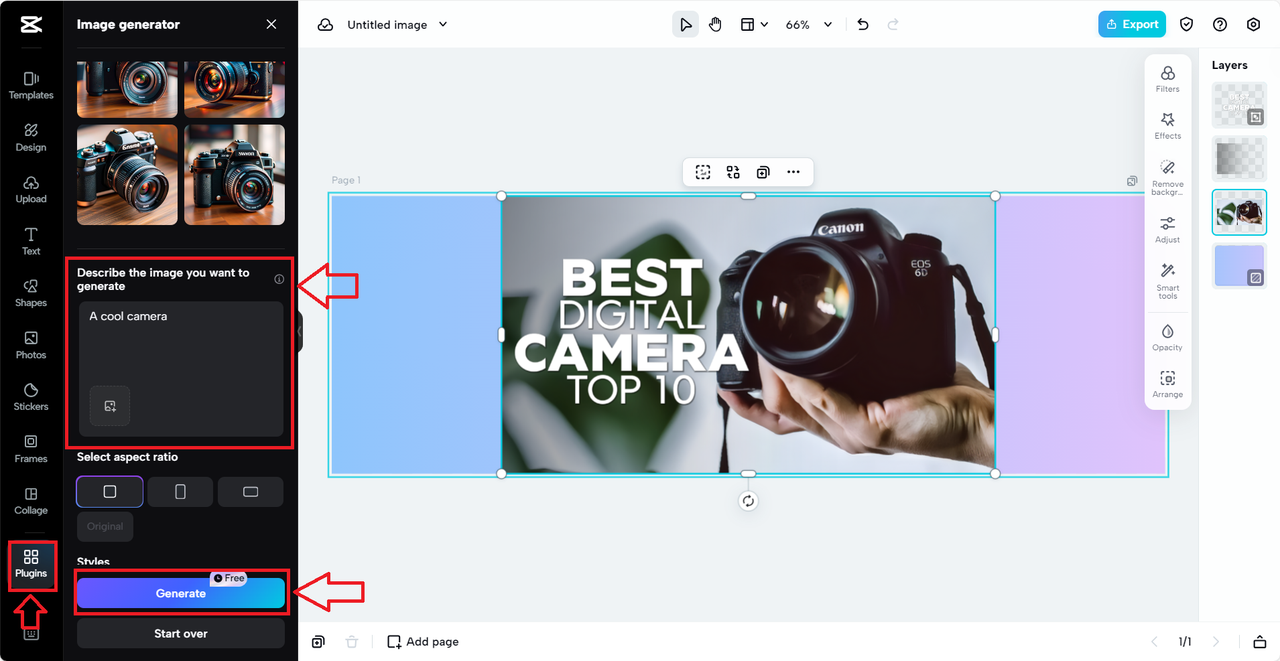 Generating image from text