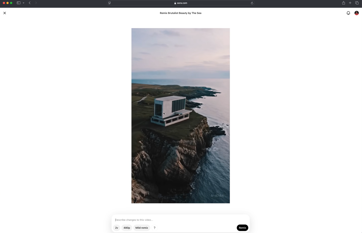 Interfaz de OpenAI Sora
