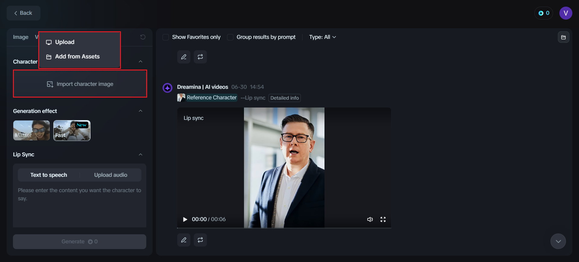 Dreamina talking avatar creation