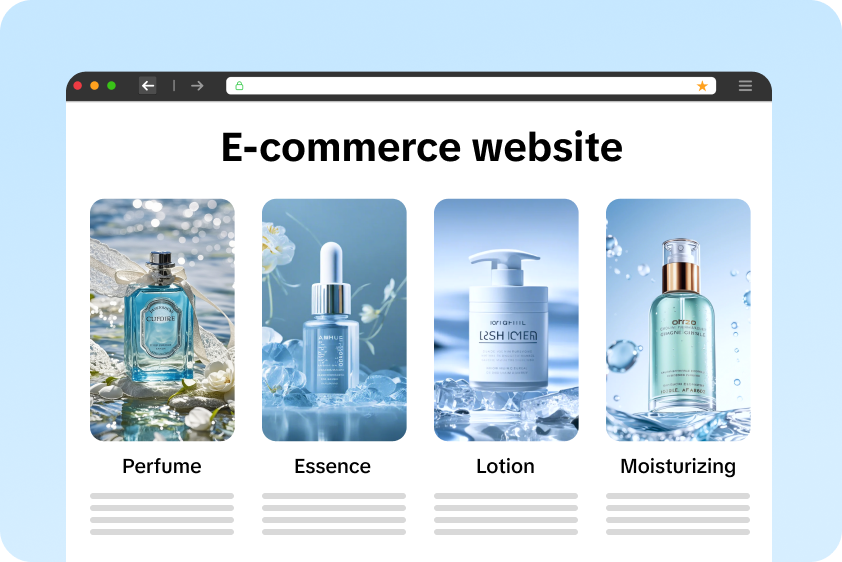 Mga larawan ng produkto at visual na e-commerce