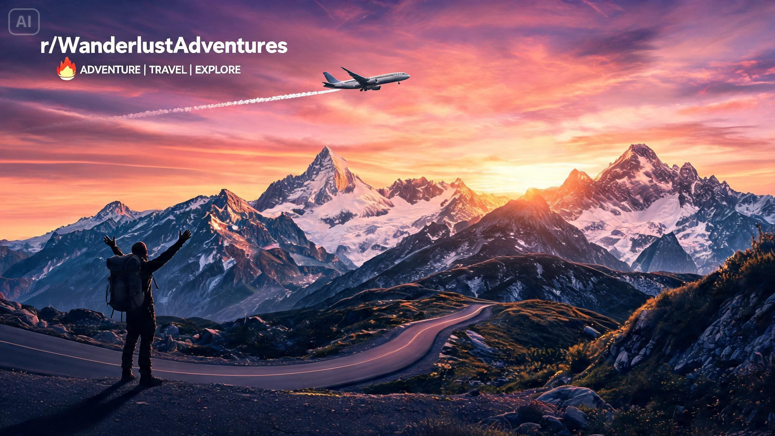 Prompt pentru călătorie și aventură banner Reddit