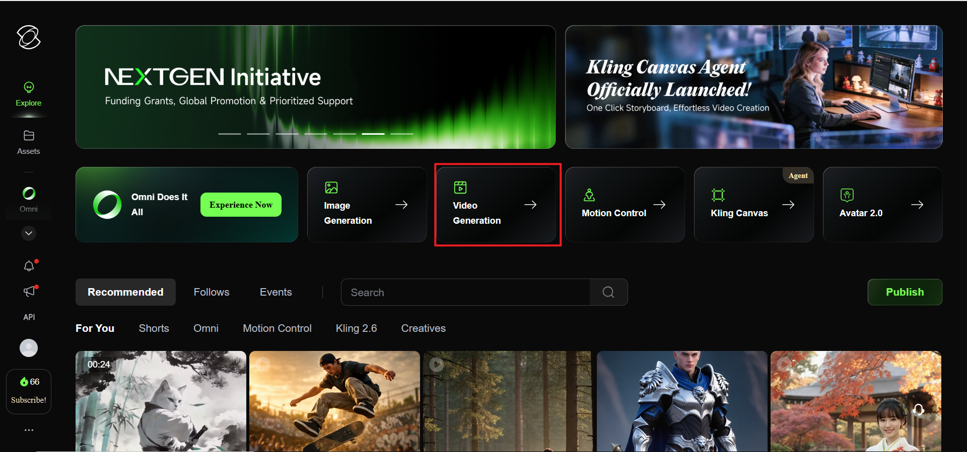 Select video generation