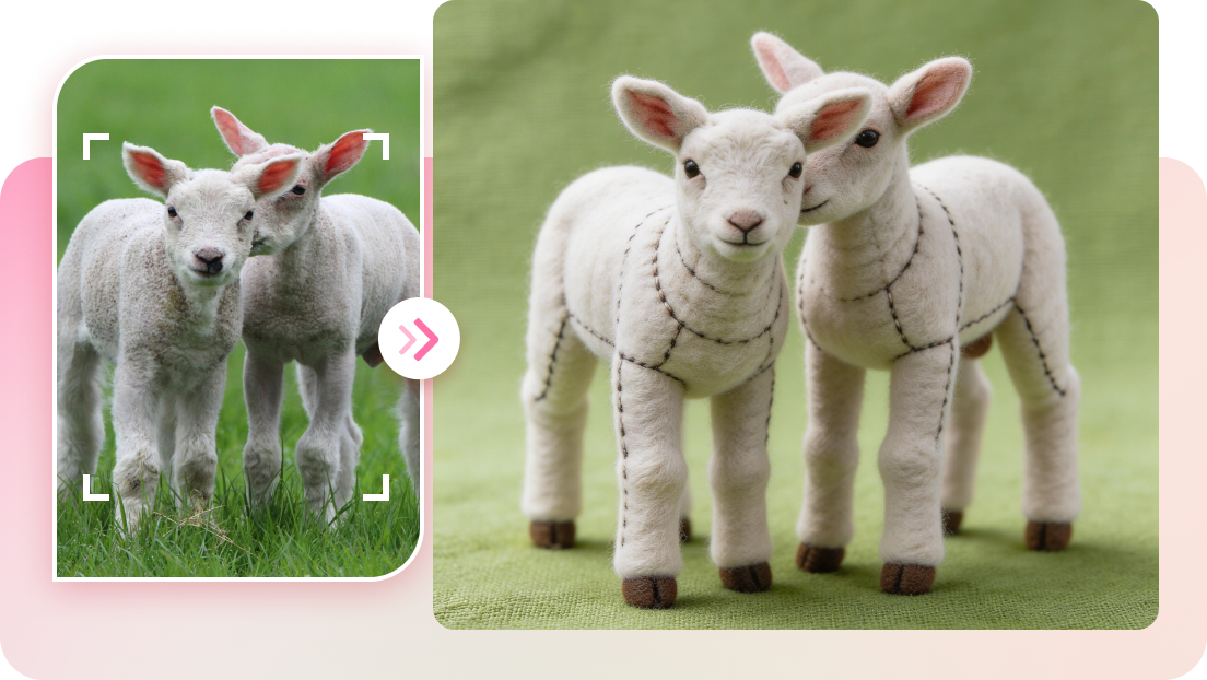 Grafica in feltro stilizzato con forme semplificate e texture morbide