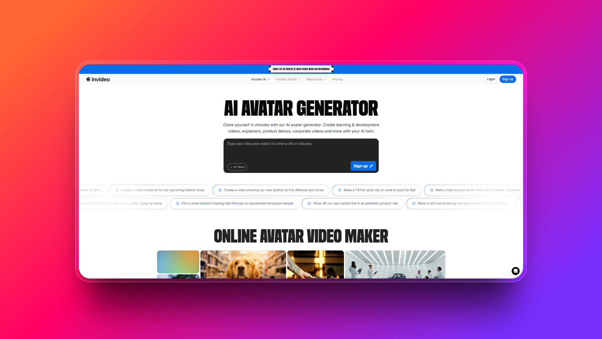 AI talking avatar by InVideo