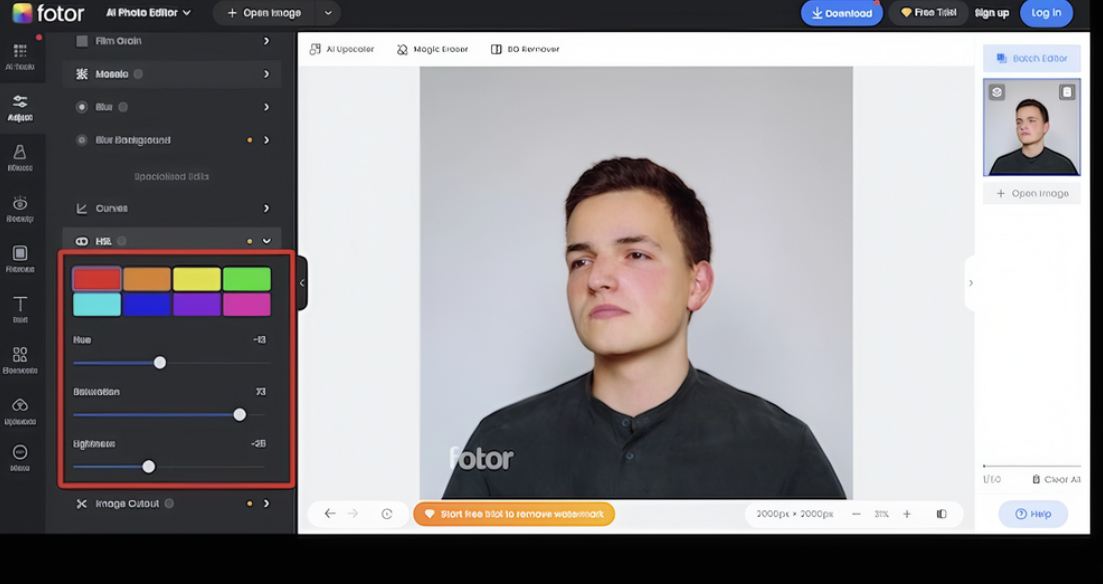 Fotor skin color changer