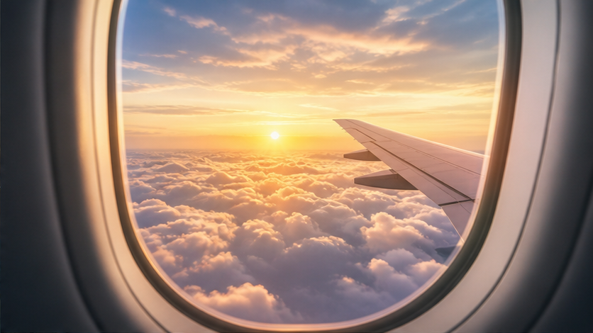 Avion de călătorie WhatsApp Story prompt exemplu 1 - Plecare de la aeroport