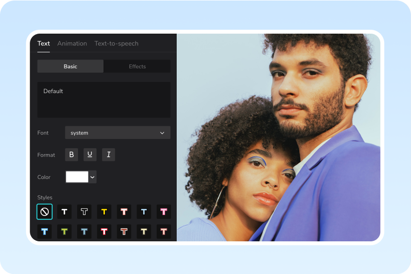 Add text to video and customize as you like