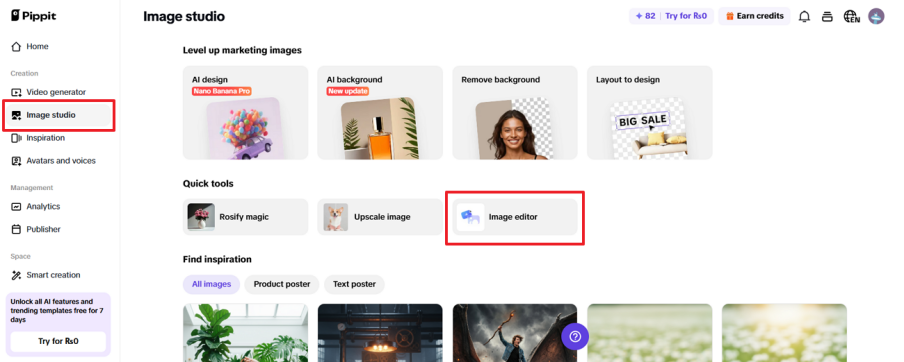 access the image editor