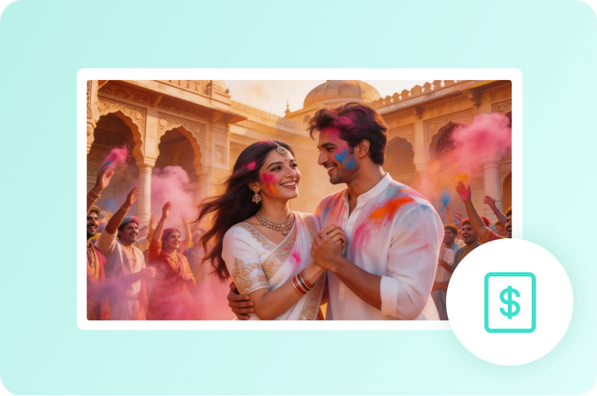 Skapa Holi-parbilder digitalt