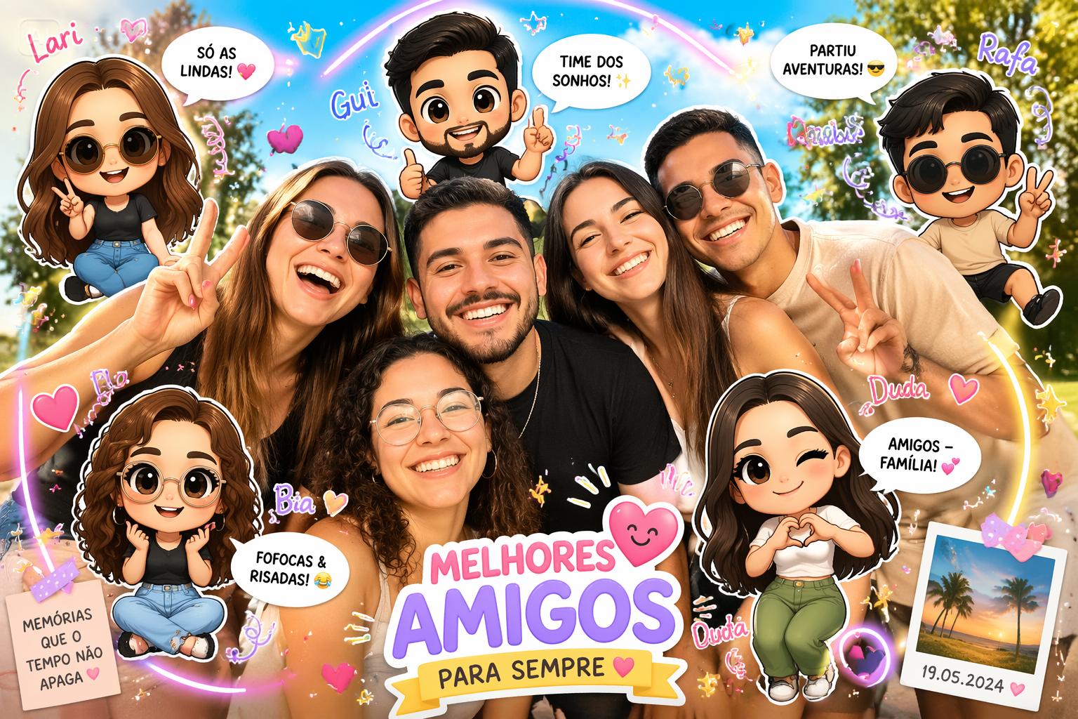 Prompts de edição de fotos em estilo IA de desenho animado Chibi