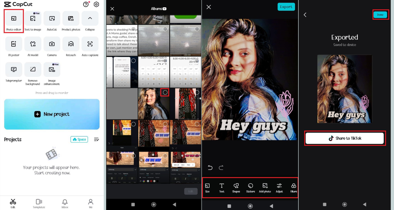 Edit a Photo with CapCut Mobile Photo Editor