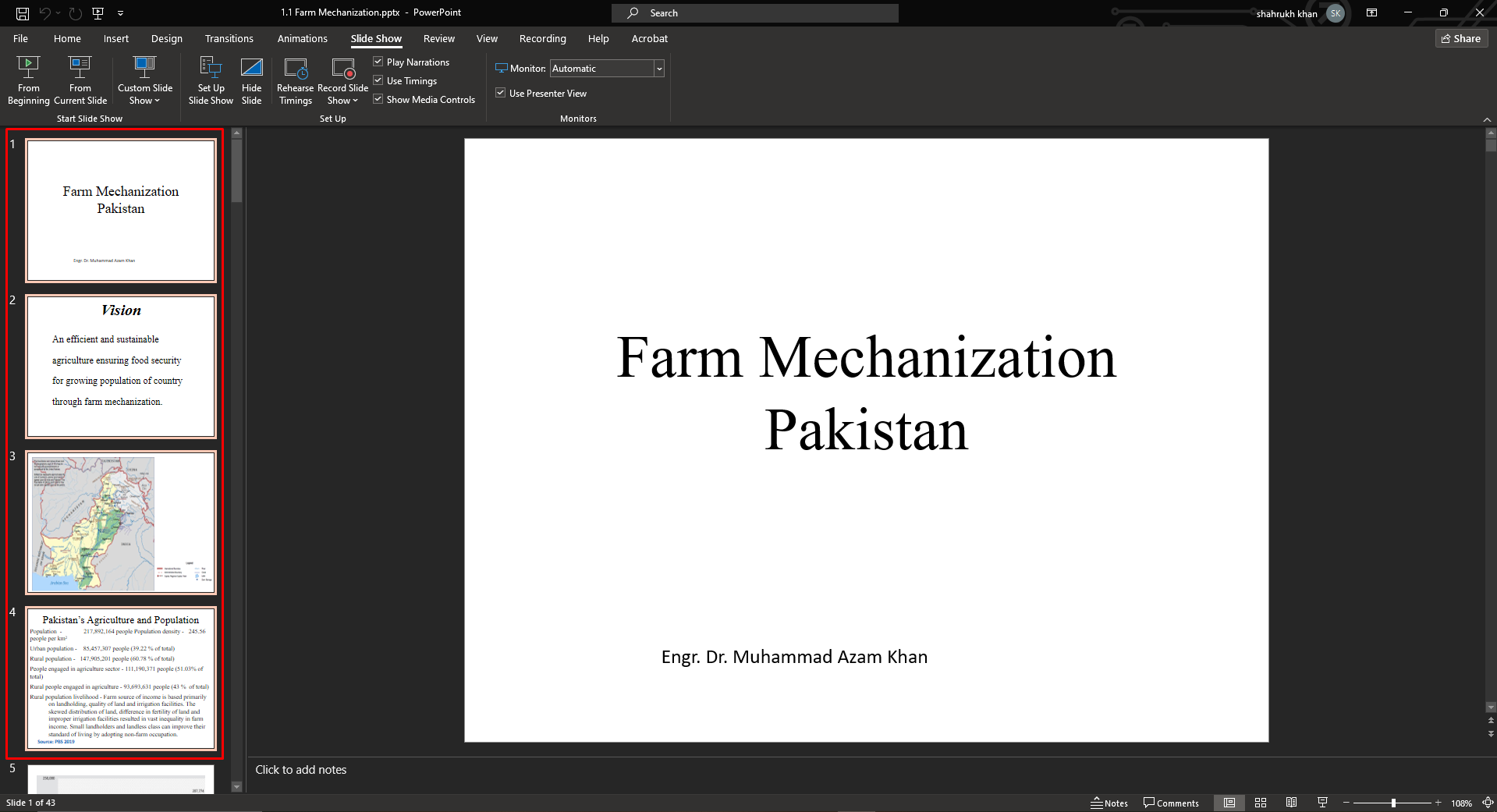 Select specific slides