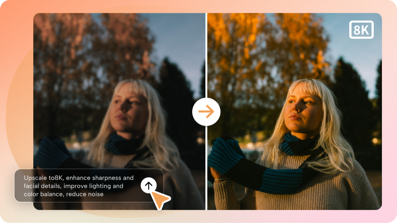 Convert photos to HD with Creative upscale