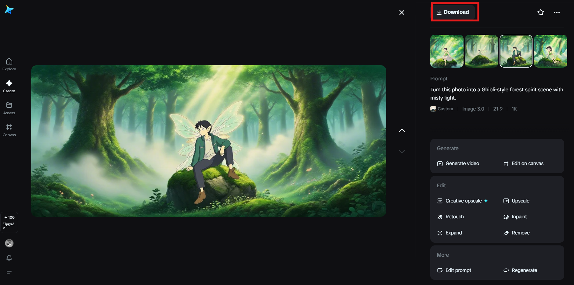 AI art studio Ghibli