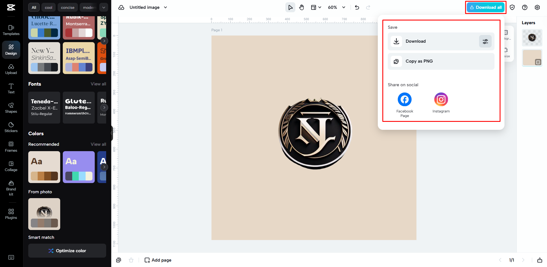 Logó letöltése a CapCut Webről