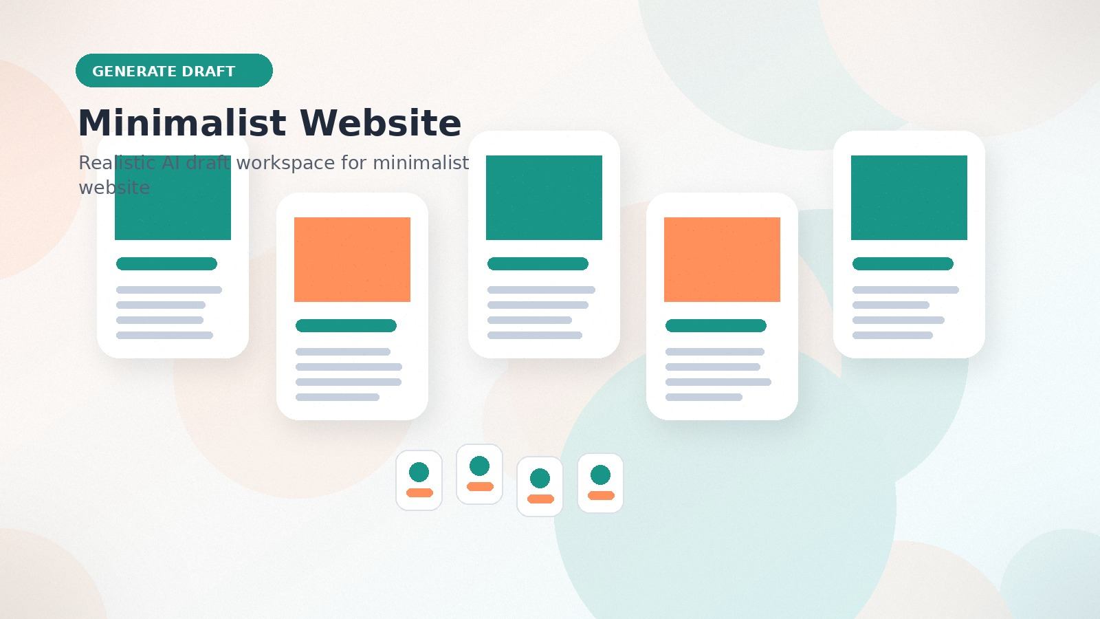 Minimalist Website realistic generate draft visual for minimalist website