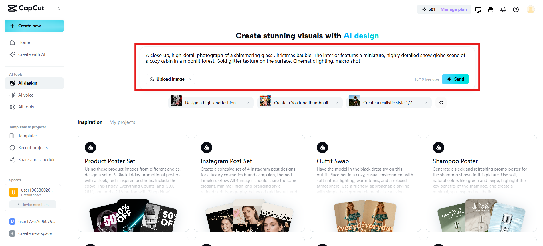 Write prompt and generate