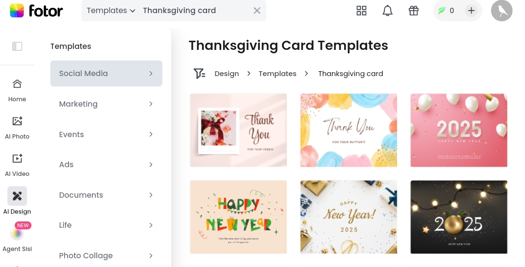 Interface of Fotor website