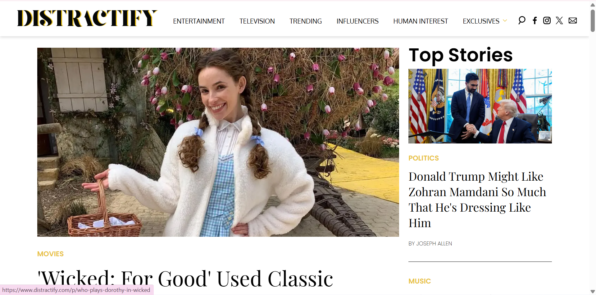 Interface of Distractify