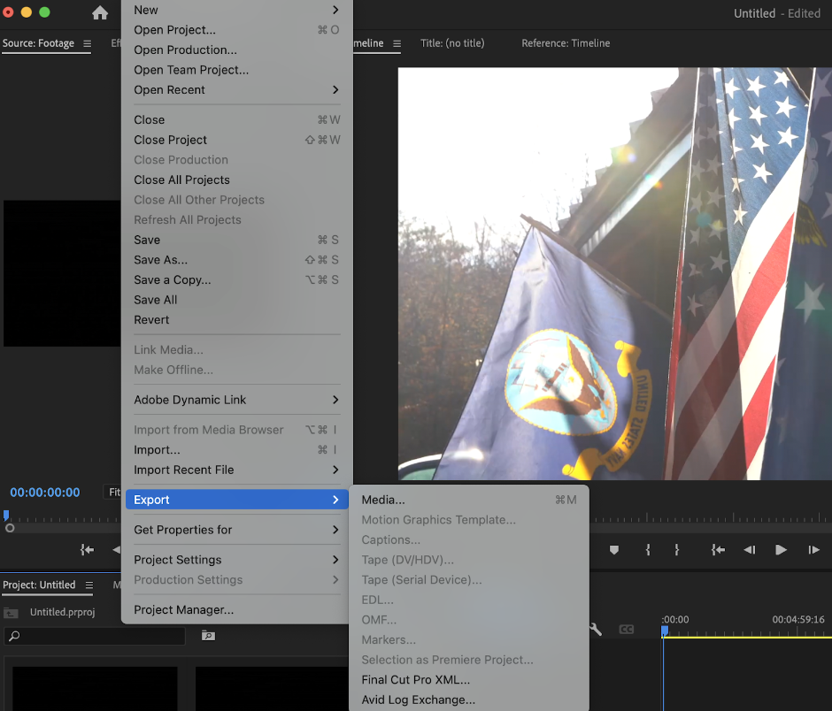 Export video
