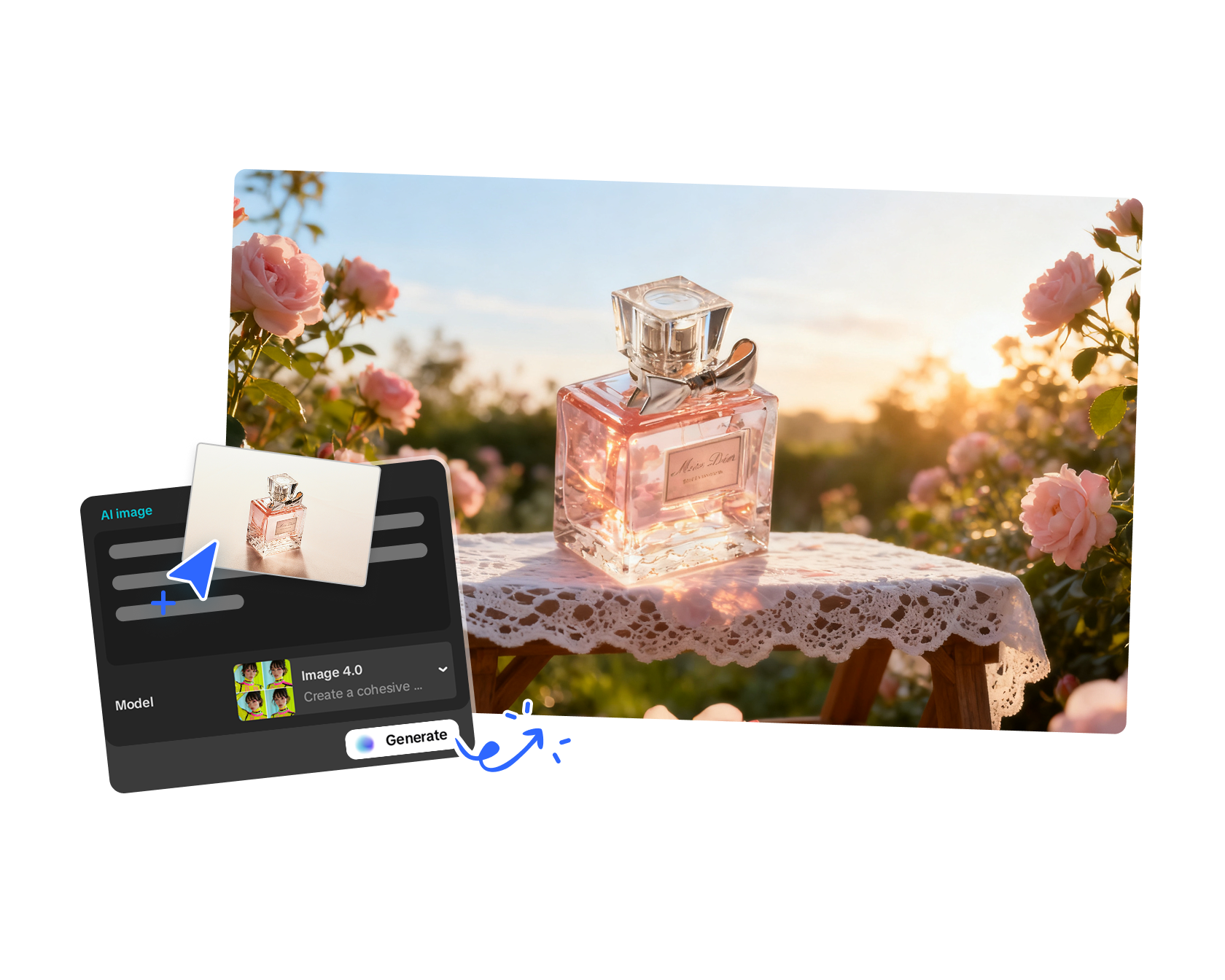 AI háttérgenerátor a CapCut Seedream 4.0-ban