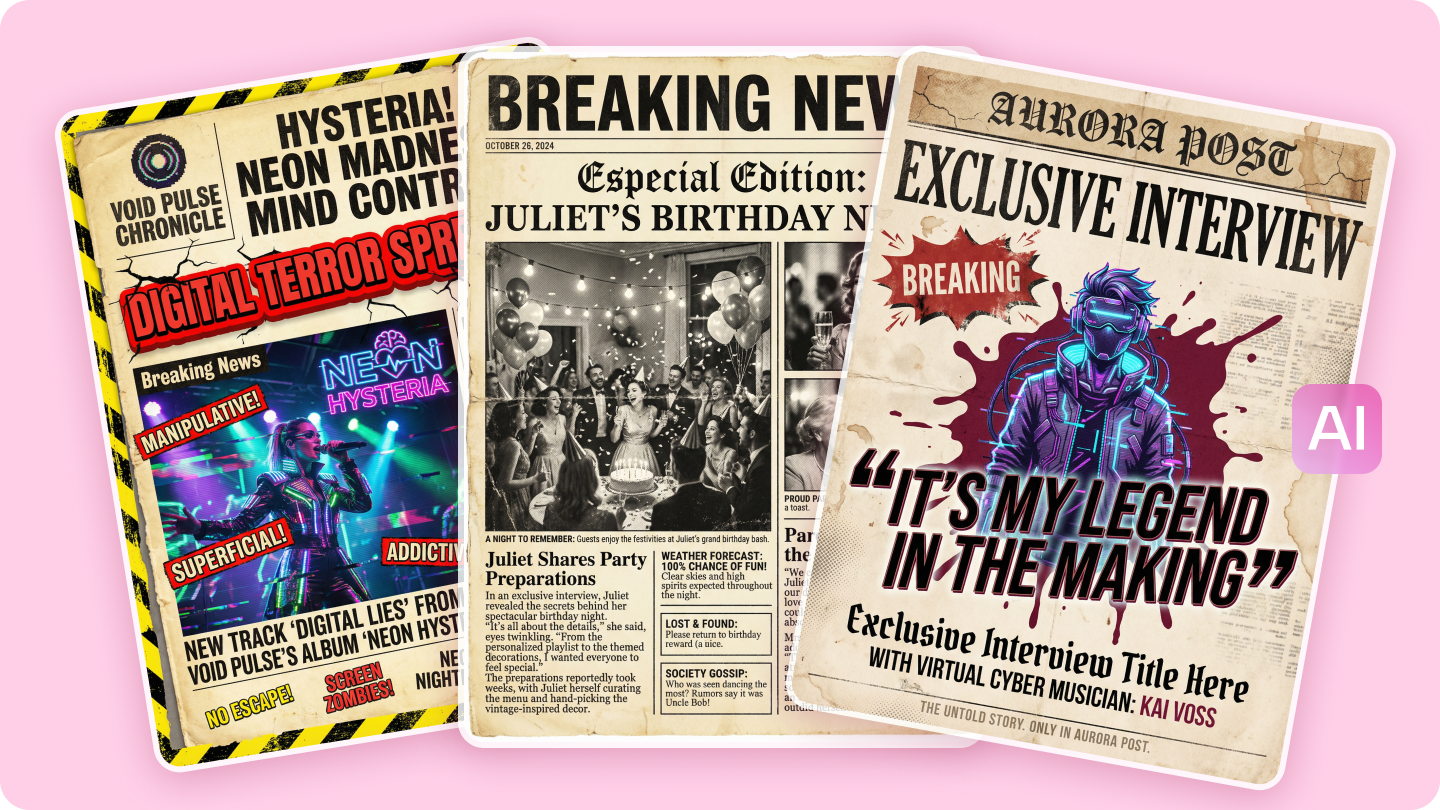 โปสเตอร์ข่าว: ออกแบบโปสเตอร์สไตล์หนังสือพิมพ์มืออาชีพได้อย่างง่ายดาย