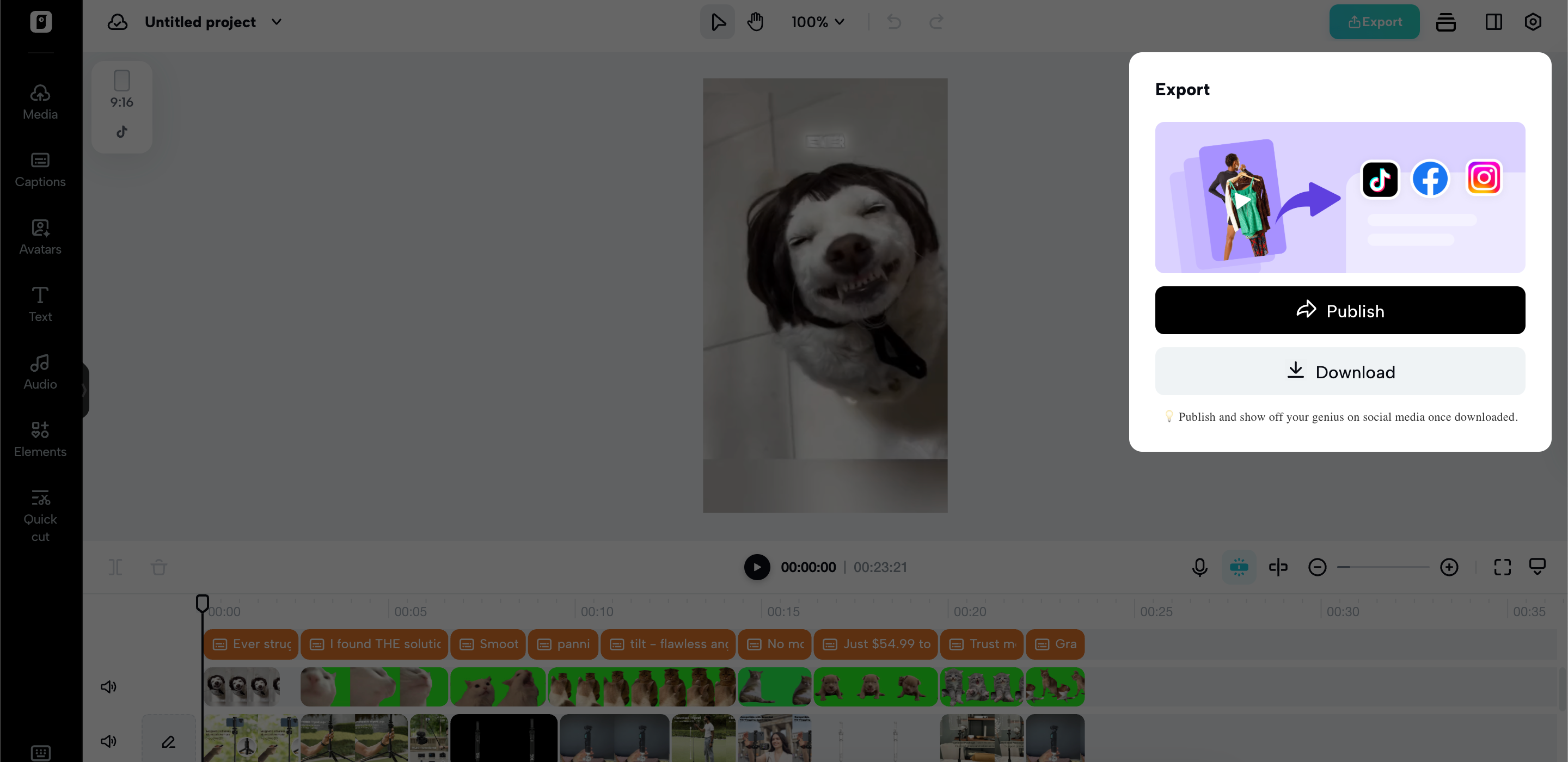 Export and share your video