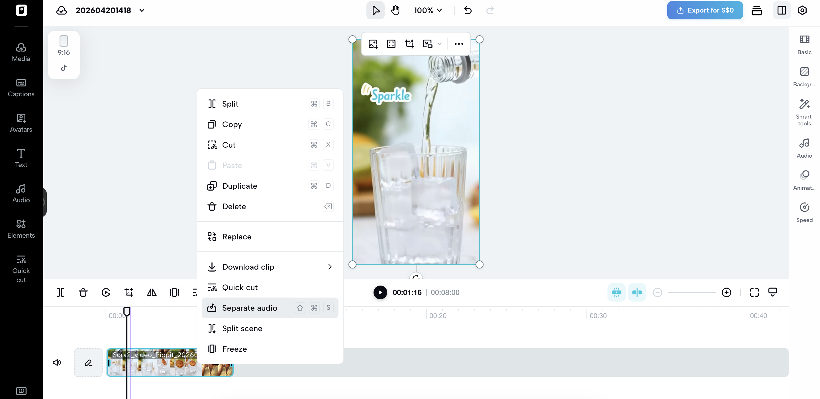 Separate audio from your video