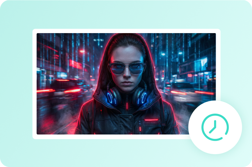 高品質のサイバーパンクAIアートワークを即座に作成