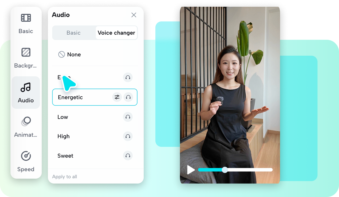 Voice changer feature to transform your voice