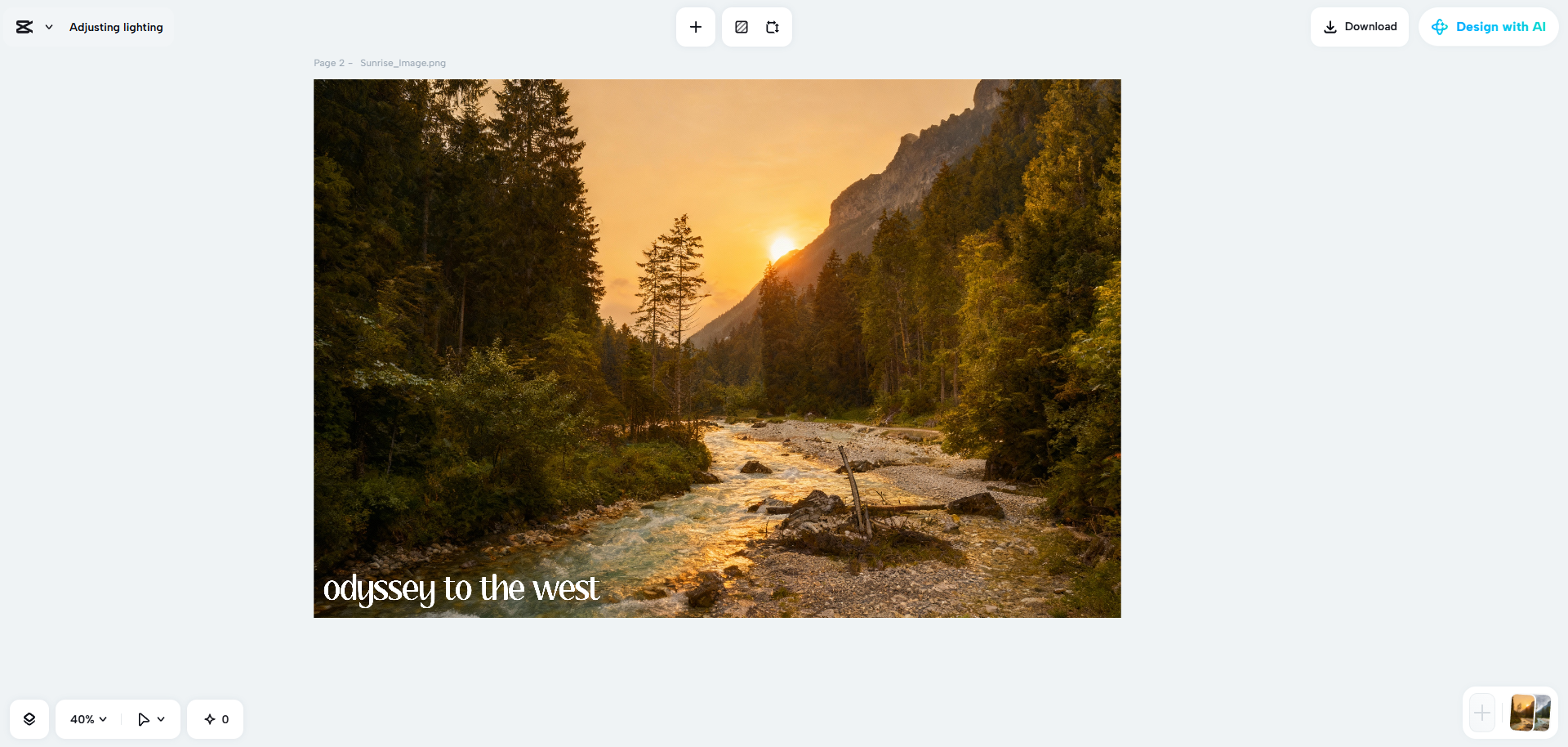 CapCut Web's AI design fixing lighting in photos