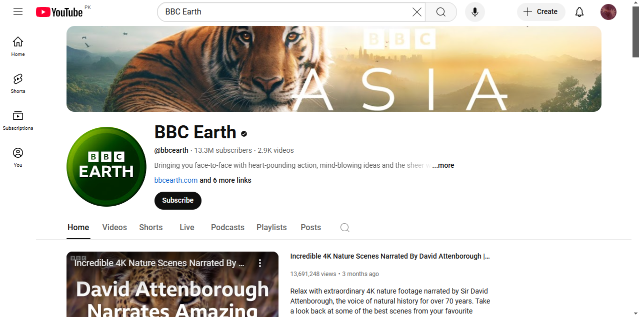 BCC Earth YouTube channel