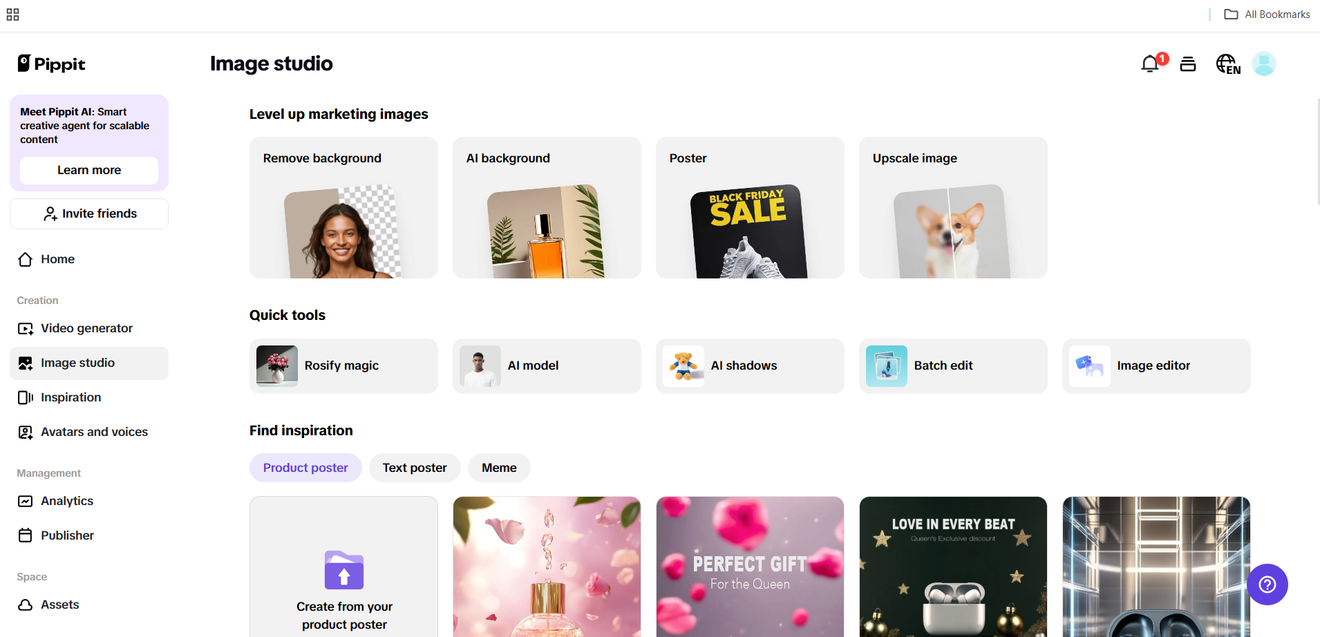 Image studio interface