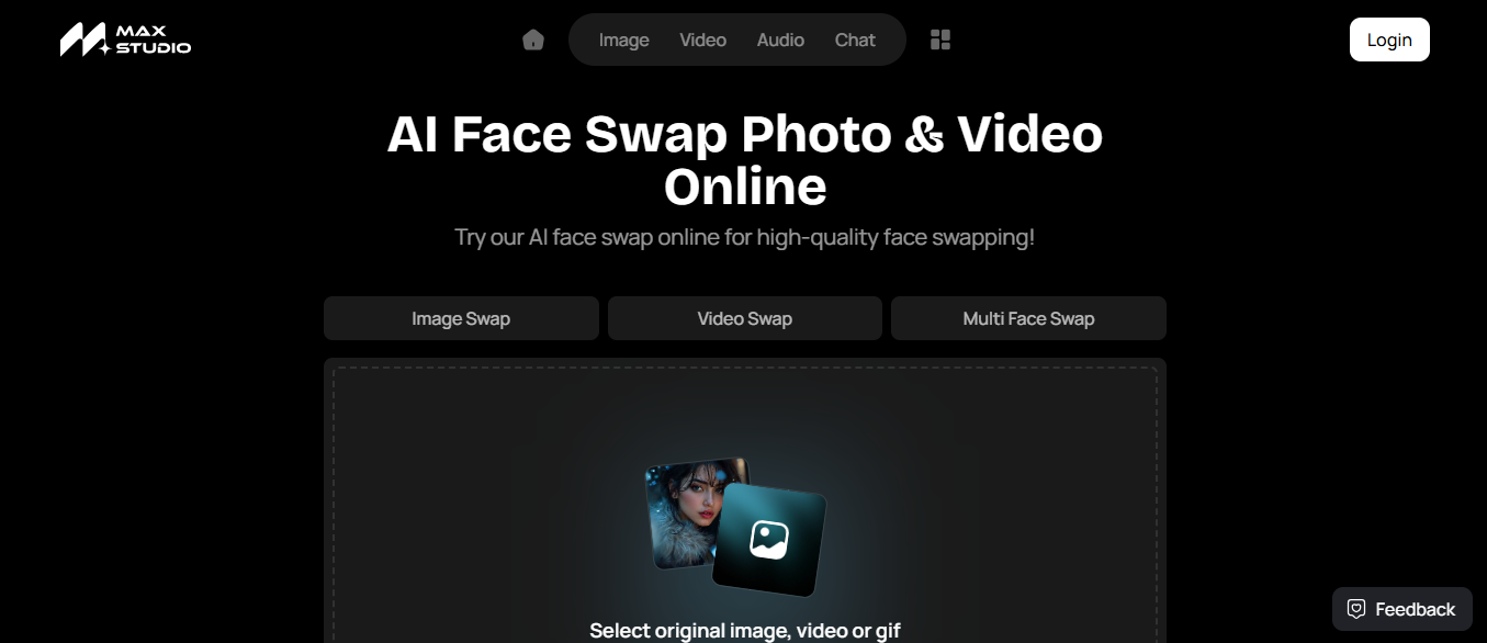 Ferramenta de deepfake com IA MaxStudio