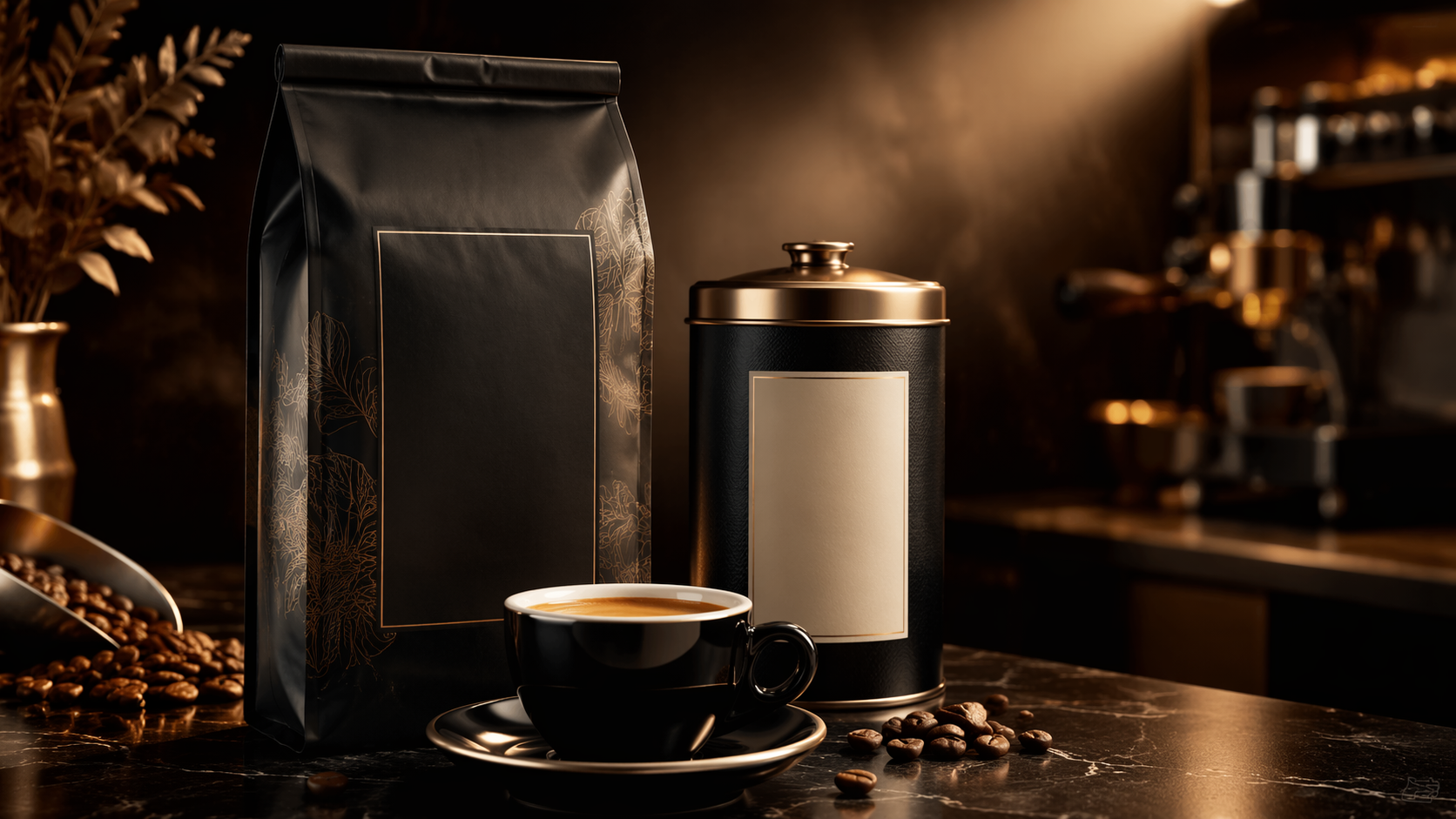 Dreamina Kaffee Mockup Prompt Beispiel 6: Premium Espresso Poster