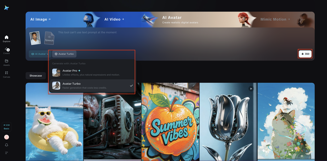 Upload an image on Dreamina