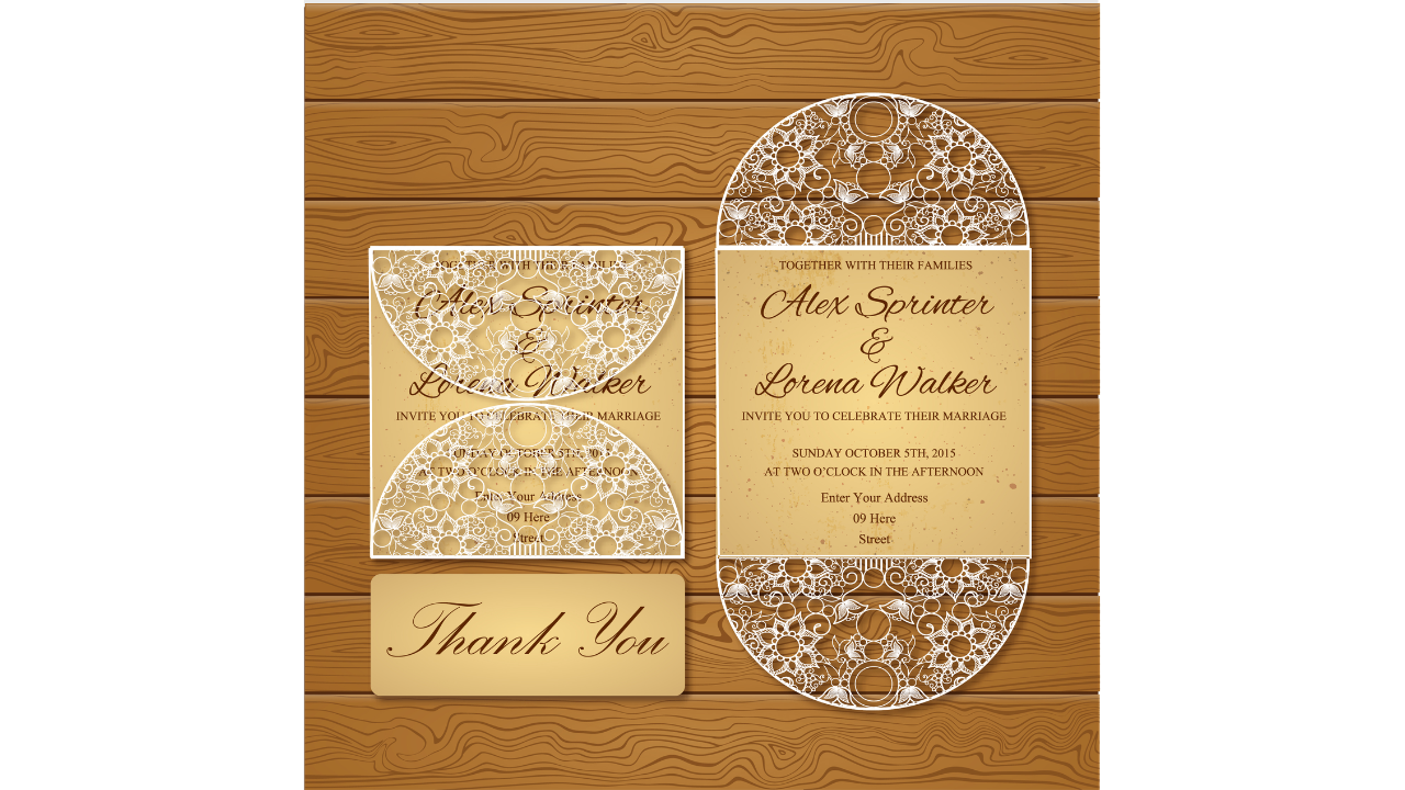 Intricate cut-out design invitations