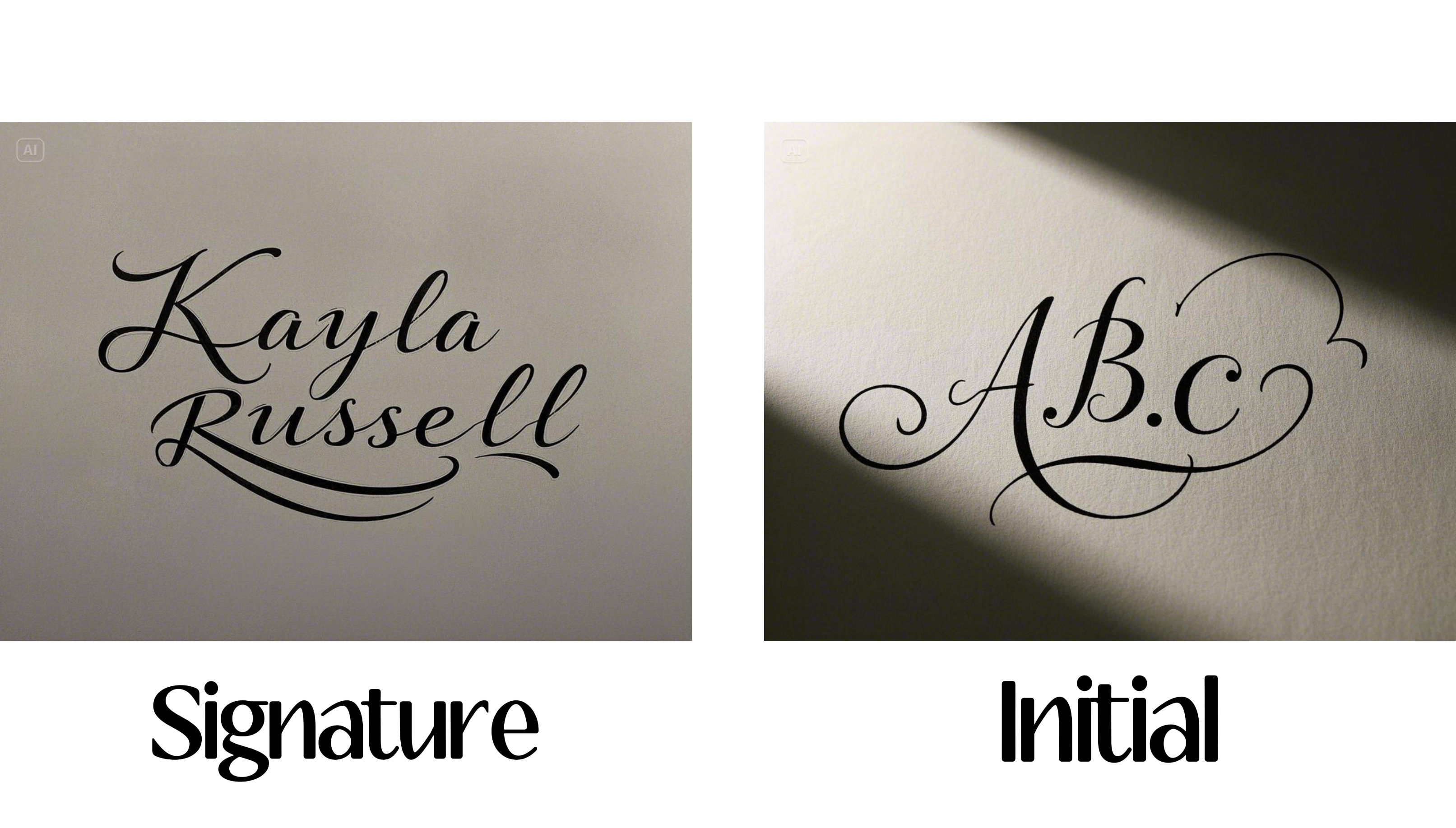 Initiales différences de signature