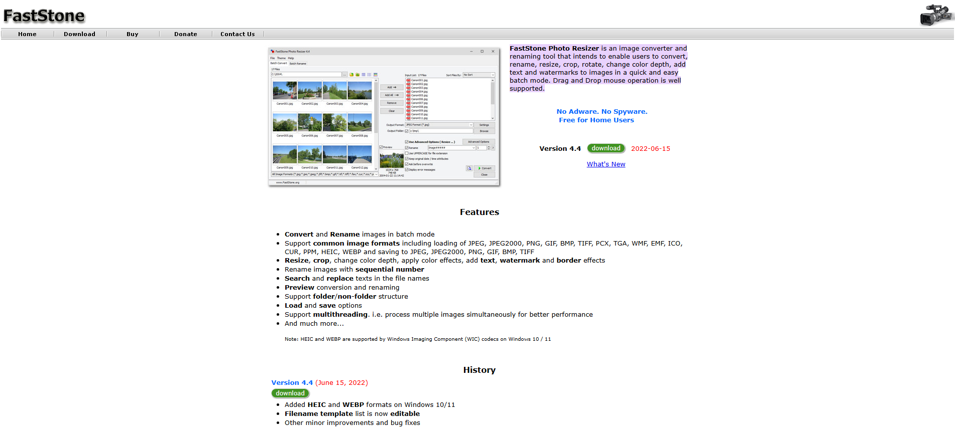 FastStone Photo Resizerバルク画像リサイズ