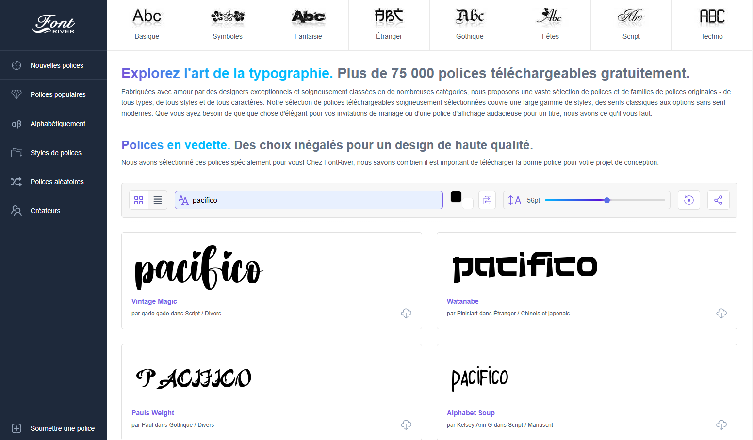 FontRiver Pacifico font
