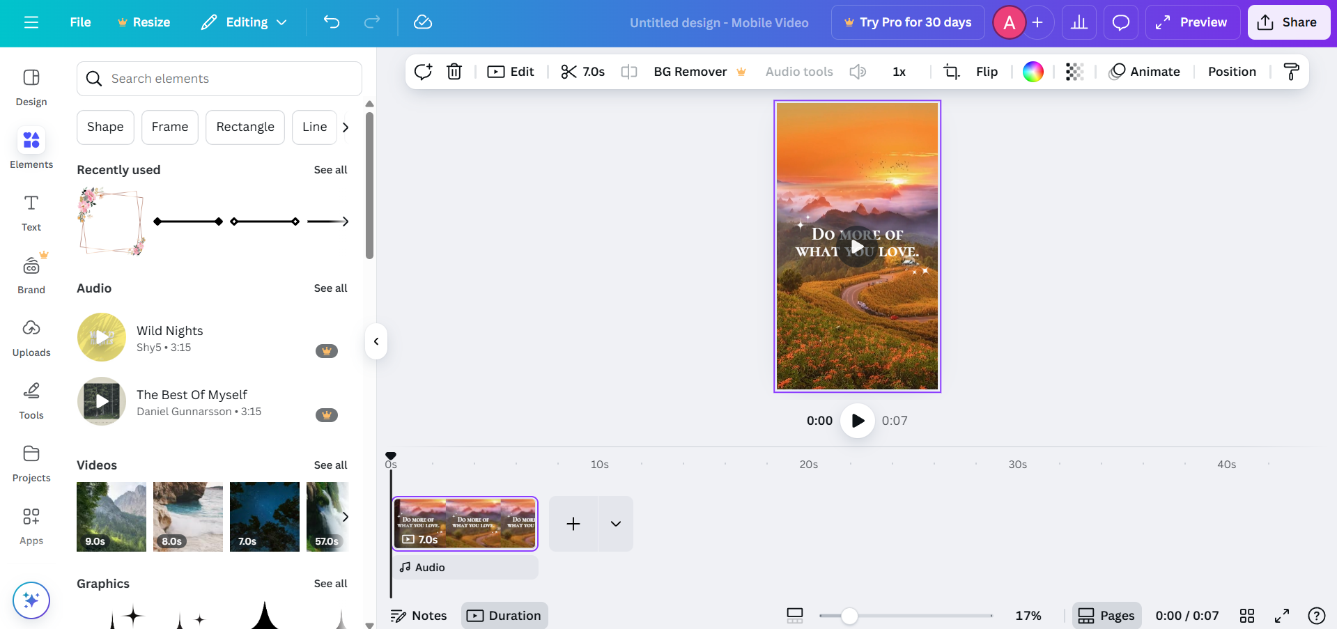 Canva interface