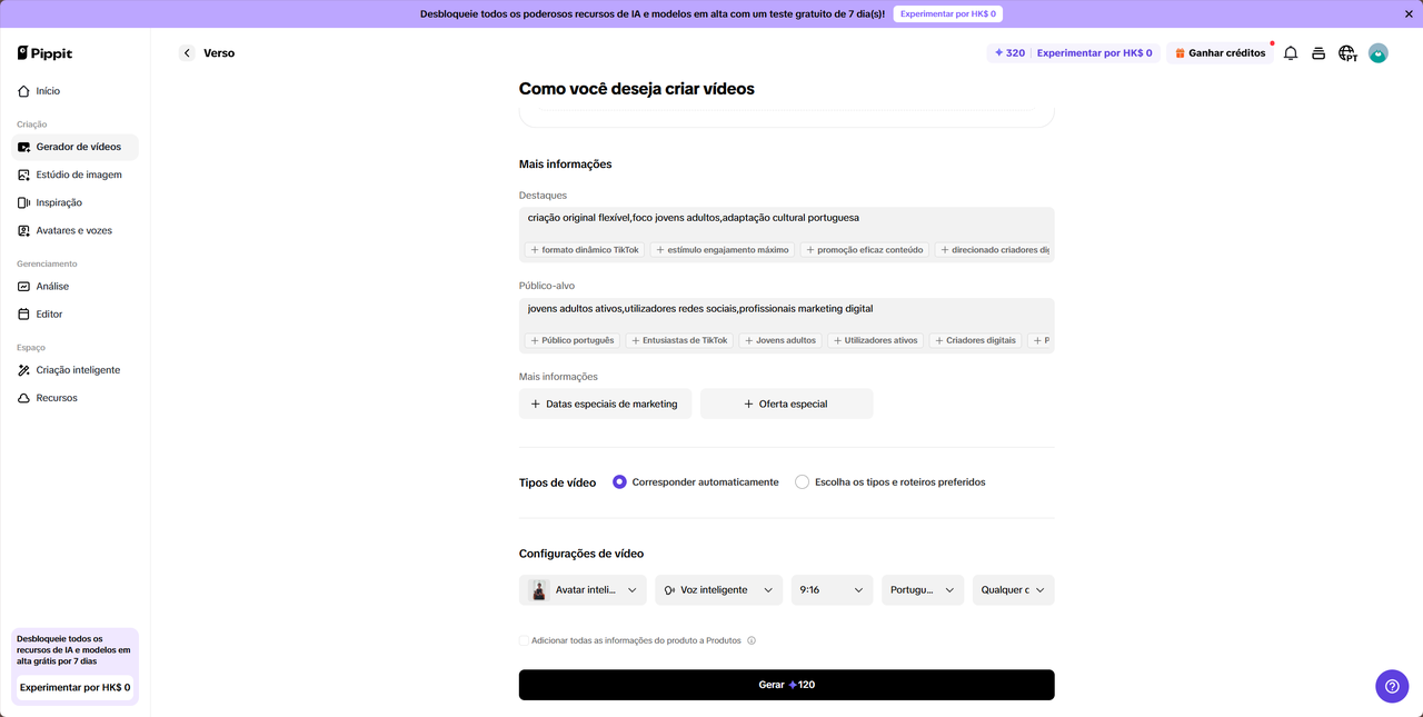 Criar vídeos com IA personalizados