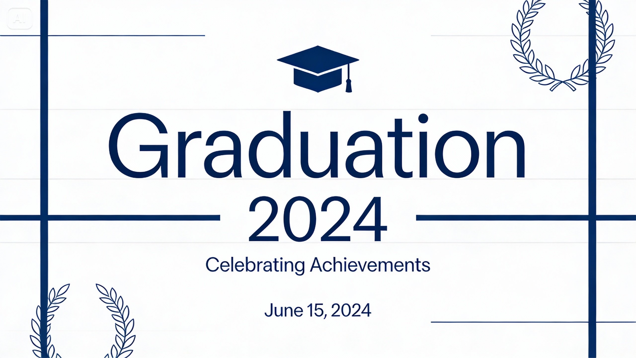 Cartel de graduación simple con líneas rectas