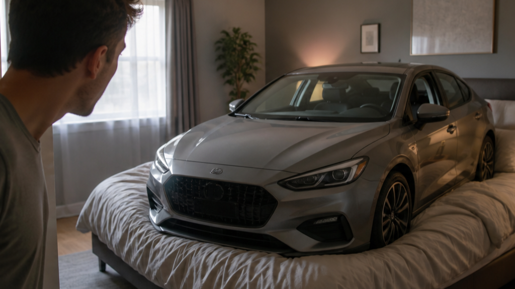 Car on Bed AI Video prompt 2 original 16:9 visual