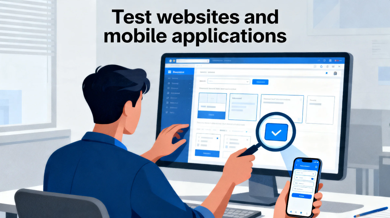 Test websites and mobile applications