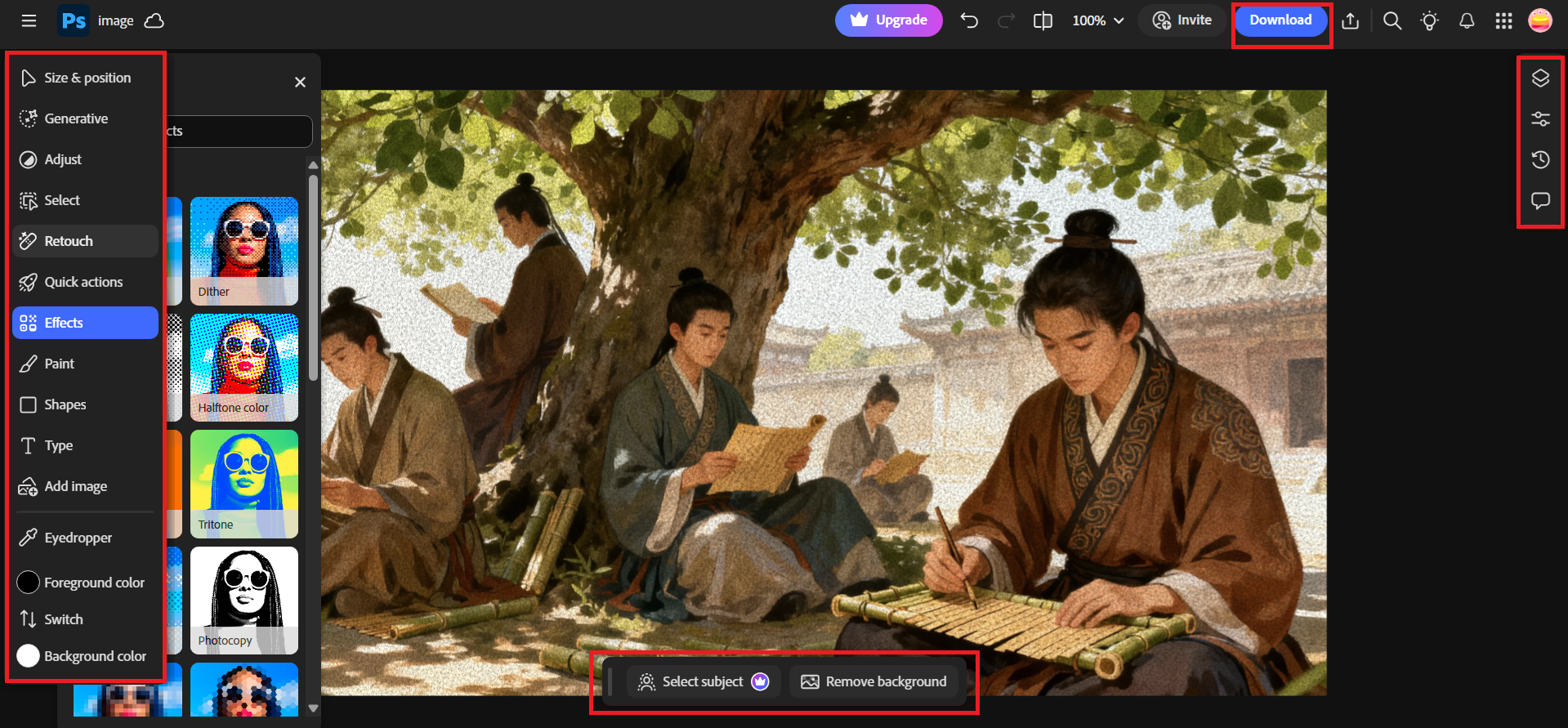 Enhance and download your final edit