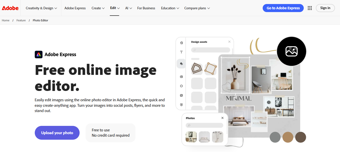 Adobe Express photo editor