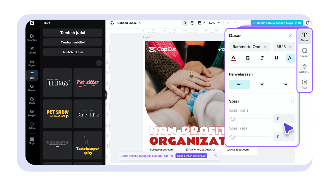 Temukan template yang serupa dengan tema di dalam alat, buat dan edit undangan pernikahan digital secara personal.