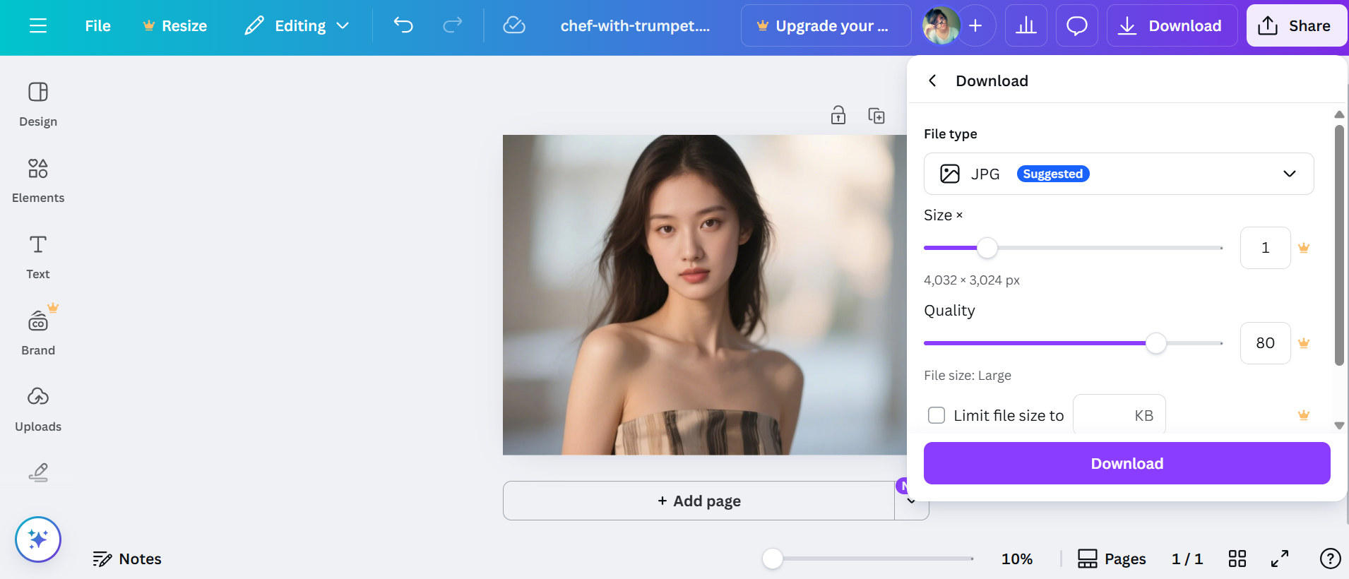 Convert HEIC JPEG with Canva