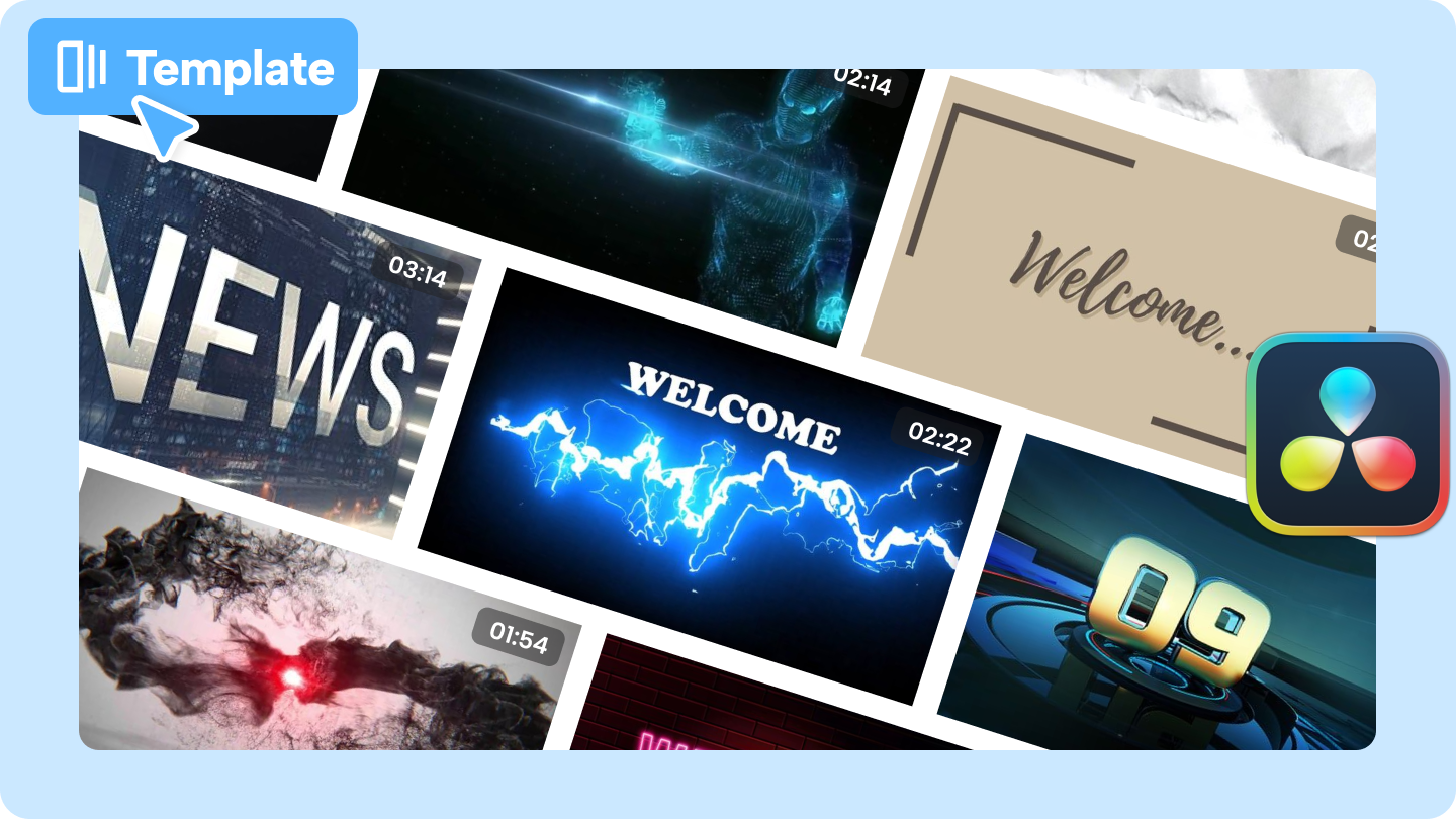 Davinci menyelesaikan template intro gratis